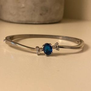 Silver Sapphire Bangle